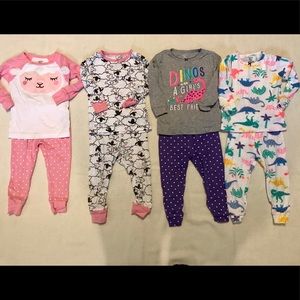 4 PACK Carter’s 2 Piece Pajama Sets Size 18 Months